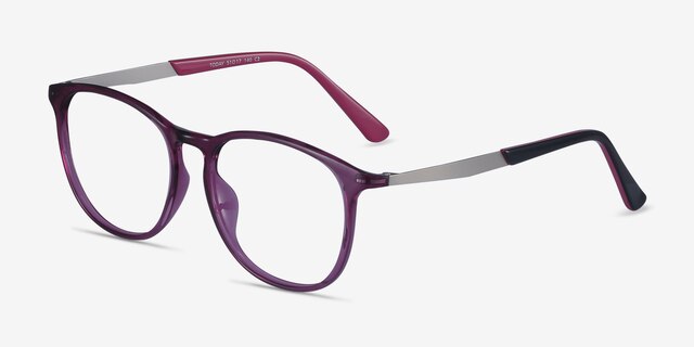 Today Purple Plastic-metalEyeglass Frames from EyeBuyDirect, Angle View
