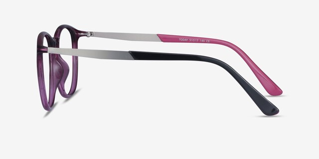 Today Purple Plastic-metalEyeglass Frames from EyeBuyDirect, Side View