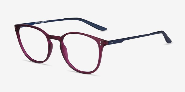 Spoken Purple MetalEyeglass Frames from EyeBuyDirect, Angle View