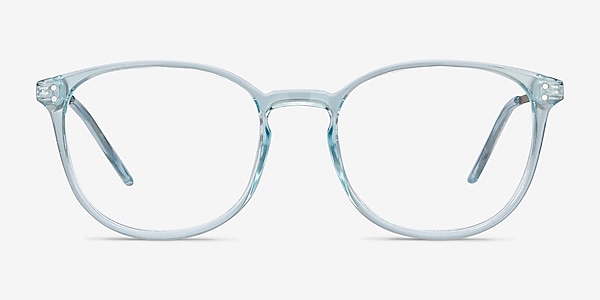 Spoken Clear Blue Plastic-metal Eyeglass Frames