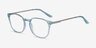 Spoken Clear Blue Plastic-metalMontures de lunettes de vue d'EyeBuyDirect, Vue d'Angle