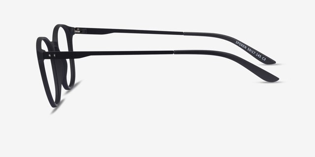 Spoken Noir Plastic-metalMontures de lunettes de vue d'EyeBuyDirect, Vue de Côté