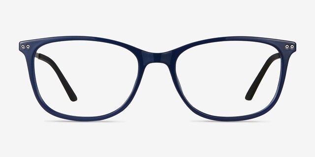 Clarity Blue Plastic-metalEyeglass Frames from EyeBuyDirect, Front View