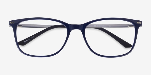 Clarity Blue Plastic-metalEyeglass Frames from EyeBuyDirect, Closed View
