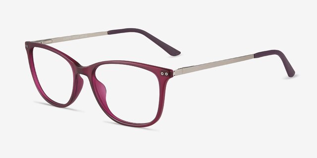 Clarity Purple Plastic-metalEyeglass Frames from EyeBuyDirect, Angle View