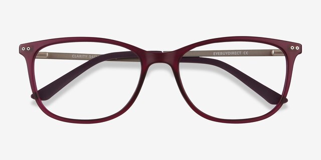 Clarity Purple Plastic-metalEyeglass Frames from EyeBuyDirect, Closed View