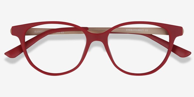 Element Red Plastic-metalEyeglass Frames from EyeBuyDirect, Closed View