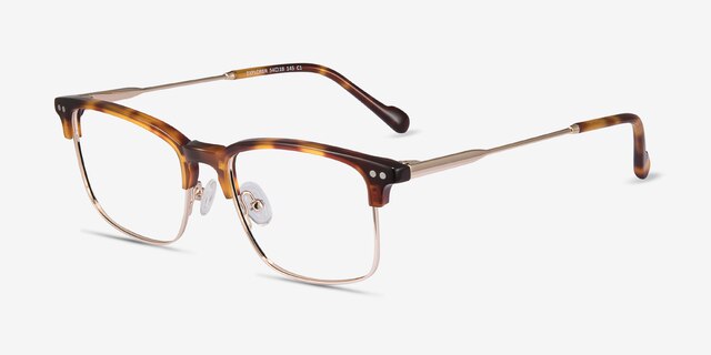 Explorer Tortoise Acetate-metalEyeglass Frames from EyeBuyDirect, Angle View