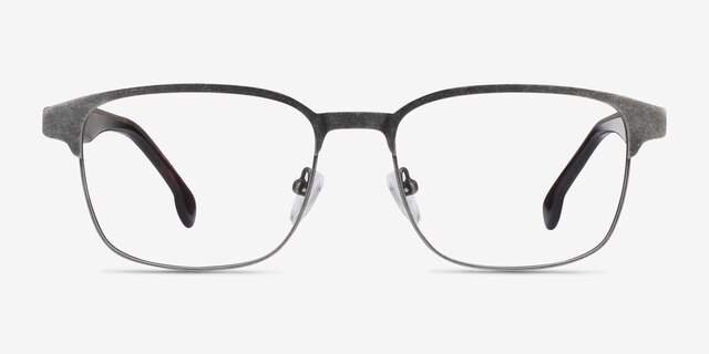 Meta Gunmetal Acetate-metalEyeglass Frames from EyeBuyDirect, Front View