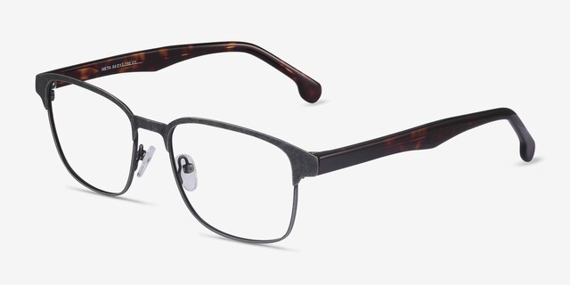 Meta Gunmetal Acetate-metalEyeglass Frames from EyeBuyDirect, Angle View