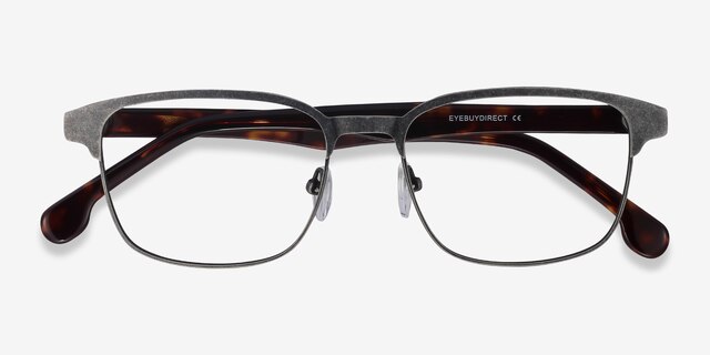 Meta Gunmetal Acetate-metalEyeglass Frames from EyeBuyDirect, Closed View