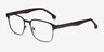 Meta Noir Acetate-metalMontures de lunettes de vue d'EyeBuyDirect, Vue d'Angle