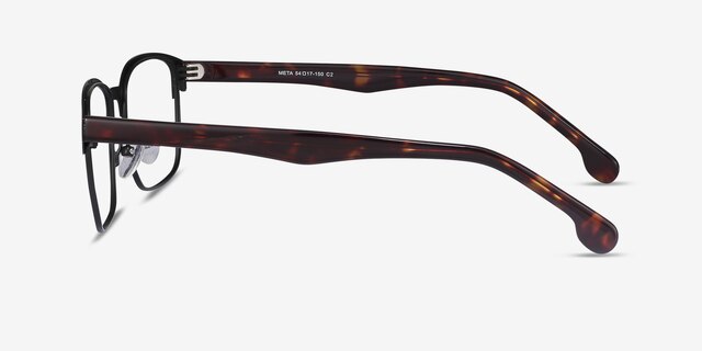 Meta Noir Acetate-metalMontures de lunettes de vue d'EyeBuyDirect, Vue de Côté