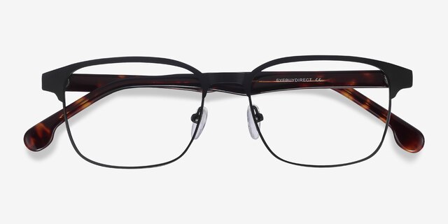 Meta Noir Acetate-metalMontures de lunettes de vue d'EyeBuyDirect, Vue Rapprochée