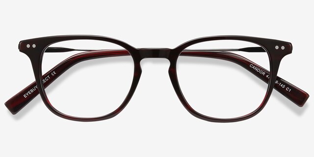 Candor Red AcetateEyeglass Frames from EyeBuyDirect, Closed View