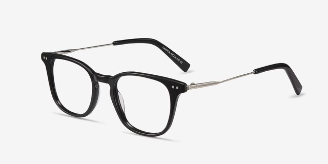 Candor Black Acetate-metalEyeglass Frames from EyeBuyDirect, Angle View