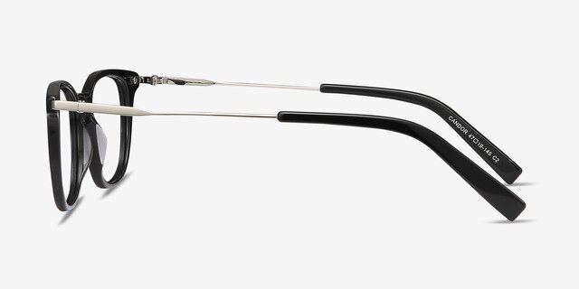 Candor Black Acetate-metalEyeglass Frames from EyeBuyDirect, Side View