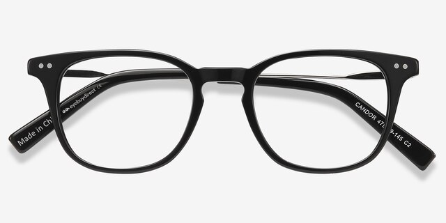 Candor Black Acetate-metalEyeglass Frames from EyeBuyDirect, Closed View