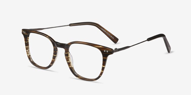 Candor Striped AcetateEyeglass Frames from EyeBuyDirect, Angle View