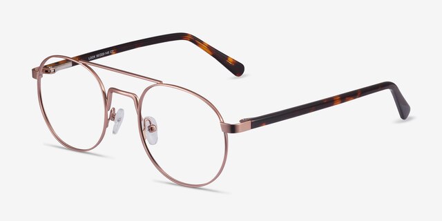 Lock Rose Gold AcetateEyeglass Frames from EyeBuyDirect, Angle View