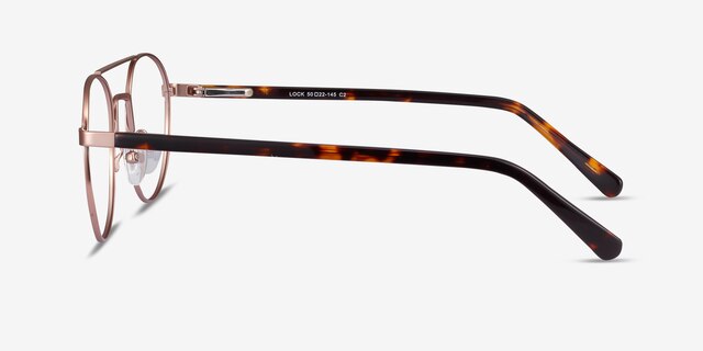 Lock Rose Gold AcetateEyeglass Frames from EyeBuyDirect, Side View