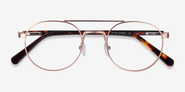Lock Rose Gold AcetateEyeglass Frames from EyeBuyDirect, Closed View