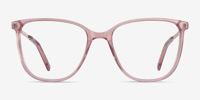 Aroma Pink Acetate-metalEyeglass Frames from EyeBuyDirect, Front View