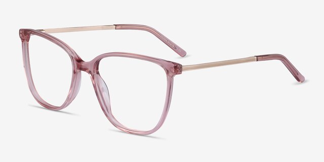 Aroma Pink Acetate-metalEyeglass Frames from EyeBuyDirect, Angle View