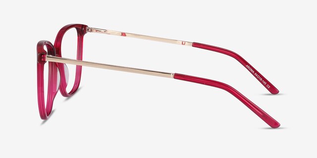 Aroma Framboise Acetate-metalMontures de lunettes de vue d'EyeBuyDirect, Vue de Côté