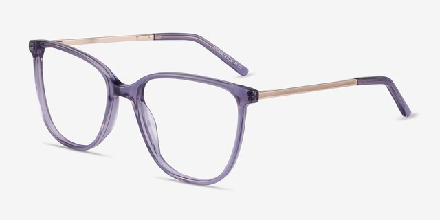 Aroma Violet Acetate-metalMontures de lunettes de vue d'EyeBuyDirect, Vue d'Angle
