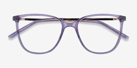 Aroma Violet Acetate-metal Montures de lunettes de vue d'EyeBuyDirect, Vue Rapprochée