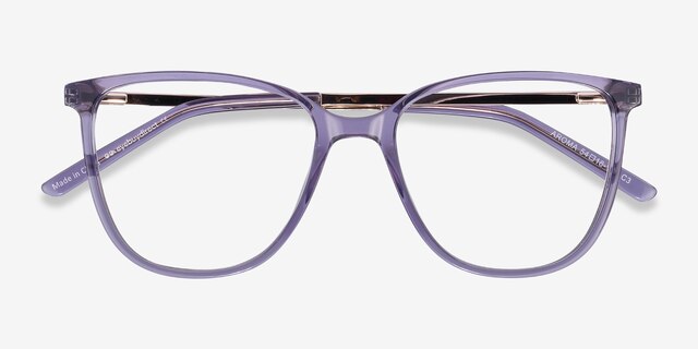 Aroma Violet Acetate-metalMontures de lunettes de vue d'EyeBuyDirect, Vue Rapprochée
