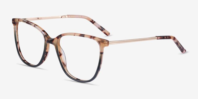 Aroma Tortoise Green Acetate-metalMontures de lunettes de vue d'EyeBuyDirect, Vue d'Angle