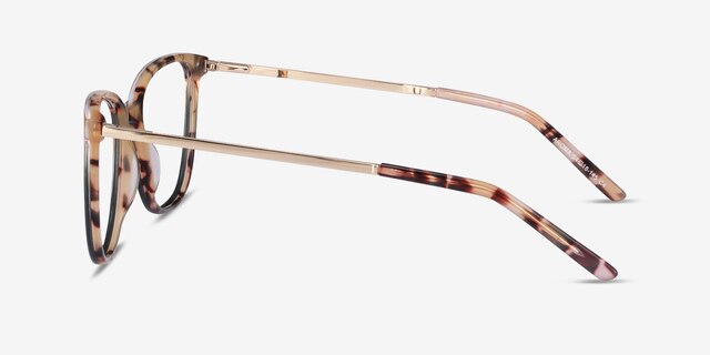 Aroma Tortoise Green Acetate-metalMontures de lunettes de vue d'EyeBuyDirect, Vue de Côté