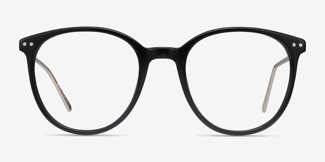 Oriana Black Acetate-metalEyeglass Frames from EyeBuyDirect, Front View