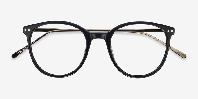 Oriana Black Acetate-metalEyeglass Frames from EyeBuyDirect, Closed View