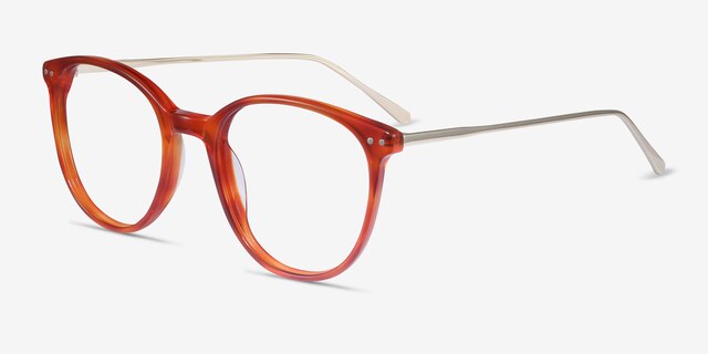 Oriana Orange Acetate-metalEyeglass Frames from EyeBuyDirect, Angle View