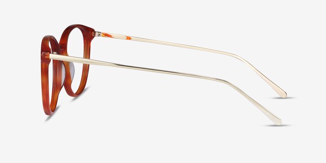 Oriana Orange Acetate-metalEyeglass Frames from EyeBuyDirect, Side View