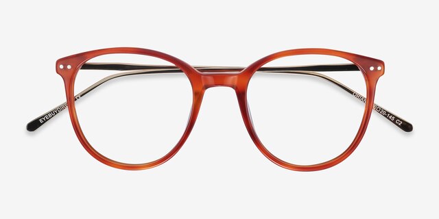 Oriana Orange Acetate-metalEyeglass Frames from EyeBuyDirect, Closed View