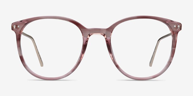 Oriana Pink Acetate-metalEyeglass Frames from EyeBuyDirect, Front View