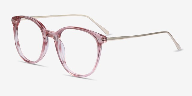 Oriana Pink Acetate-metalEyeglass Frames from EyeBuyDirect, Angle View