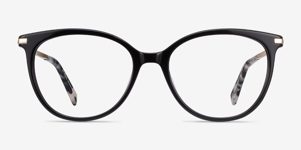 Attitude Noir Acetate-metal Montures de lunettes de vue