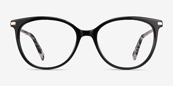 Attitude Noir Acetate-metal Montures de lunettes de vue