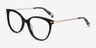 Attitude Black Acetate-metalEyeglass Frames from EyeBuyDirect, Angle View
