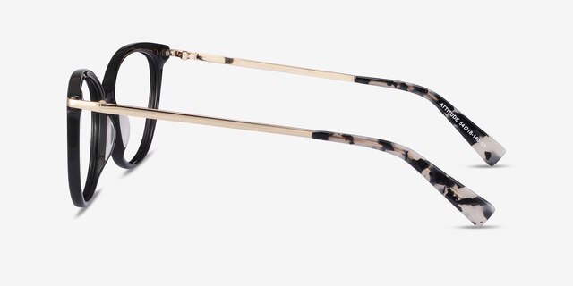 Attitude Black Acetate-metalEyeglass Frames from EyeBuyDirect, Side View