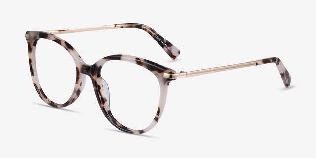 Attitude Ivory Tortoise Acetate-metalEyeglass Frames from EyeBuyDirect, Angle View
