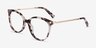 Attitude Ivory Tortoise Acetate-metalEyeglass Frames from EyeBuyDirect, Angle View