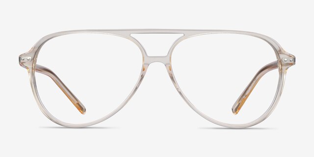 Viento Clear Yellow AcétateMontures de lunettes de vue d'EyeBuyDirect, Vue de Face