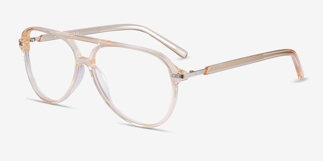Viento Clear Yellow AcétateMontures de lunettes de vue d'EyeBuyDirect, Vue d'Angle