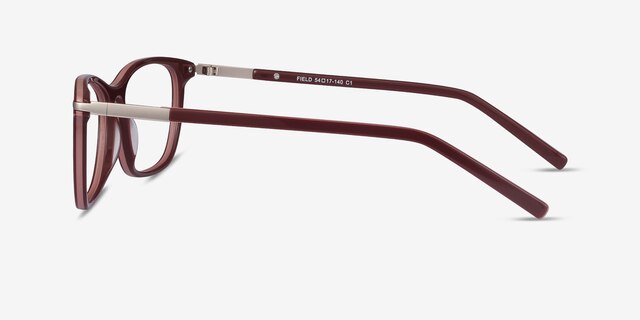 Field Burgundy Acetate-metalEyeglass Frames from EyeBuyDirect, Side View